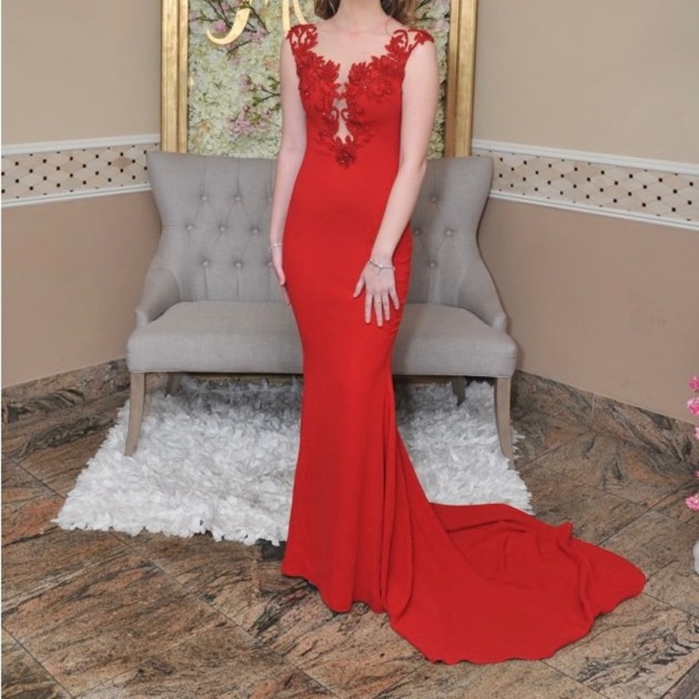 NYC Fashion Boutique red long dress.